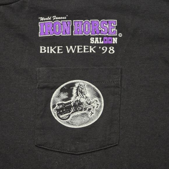 World's Famous Iron Horse Saloon Wizard Bike Week 1998 Short Sleeve T-Shirt Tee - Picture 4 of 8